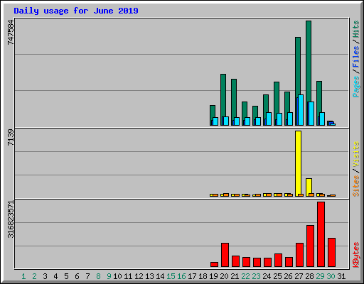 Daily usage for June 2019