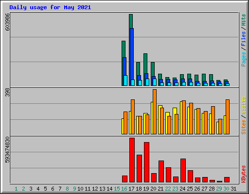 Daily usage for May 2021