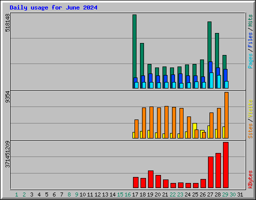 Daily usage for June 2024