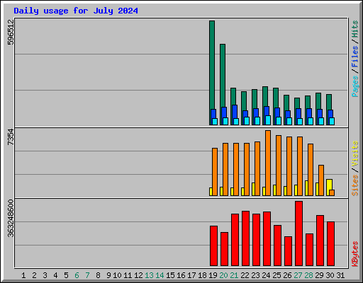 Daily usage for July 2024
