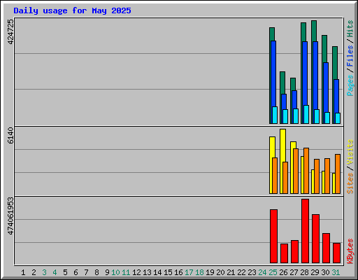 Daily usage for May 2025