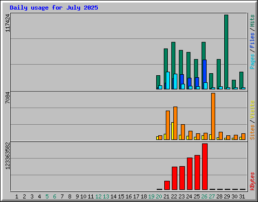 Daily usage for July 2025
