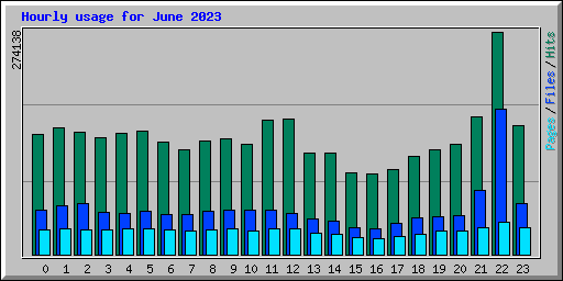 Hourly usage for June 2023