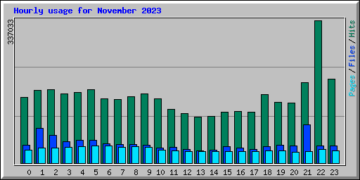 Hourly usage for November 2023